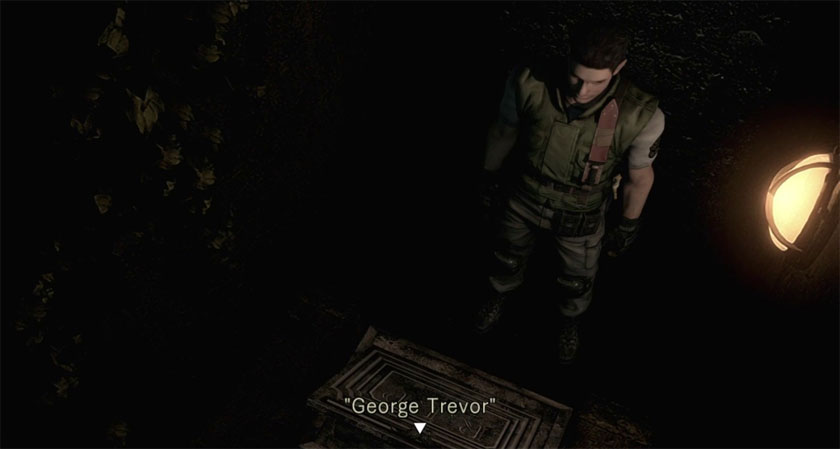 George Trevor's tombstone in the 2002 Resident Evil Remake